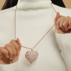Long heart shaped necklace